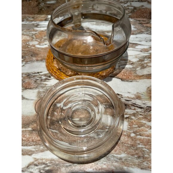 Pyrex Flameware 6-cup teapot model 8126-B, Clear glass potbelly tea maker - Picture 3 of 3